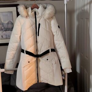 With tags Michael Kors puffy white and black mid length jacket...XL
